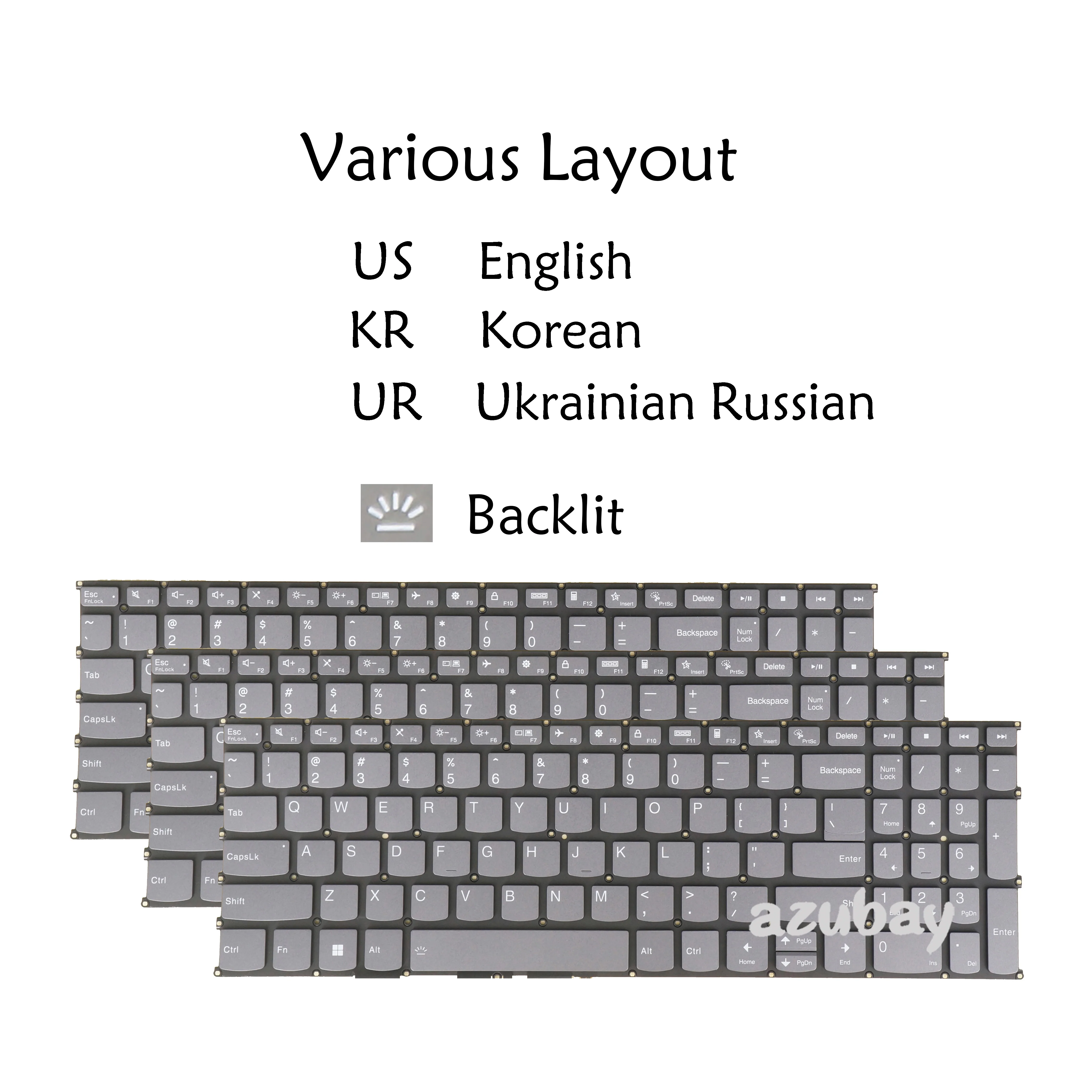 

Backlit Laptop Keyboard For Lenovo IdeaPad Flex 5-15IIL05 5-15ITL05, Slim 5 16ABR8 81X3 82HT 82XG US English Korean UKR Russian