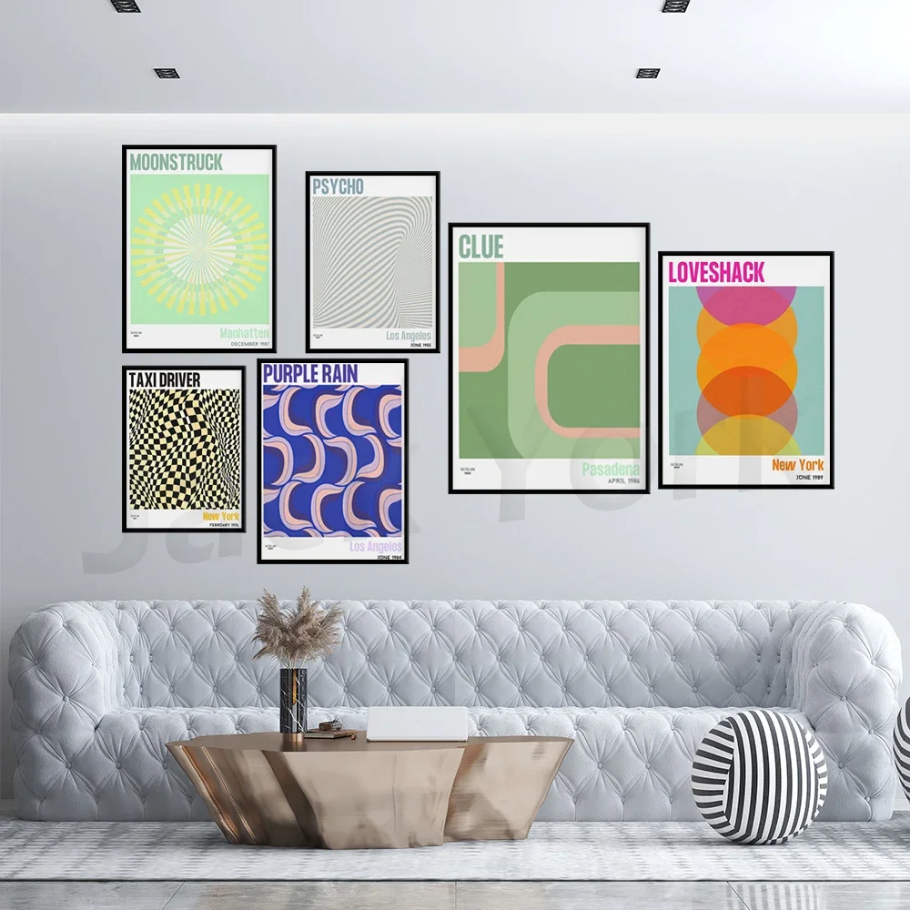 Moonstruck Poster Artwork, Pastel Mint green Museum poster abstract artwork Mid Century modern Poster