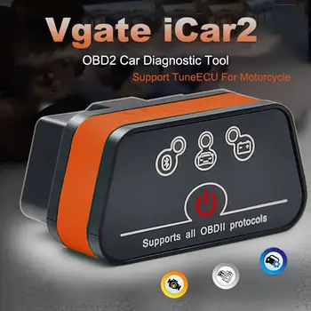 Skener Vgate iCar2 OBD2 z roku 2025 s Bluetooth/Wifi verzí, diagnostické nástroje pro auta/motocykly, podporuje TuneECU pro motocykly Triumph 8 nejlepší prodej triumf skeneru - №7