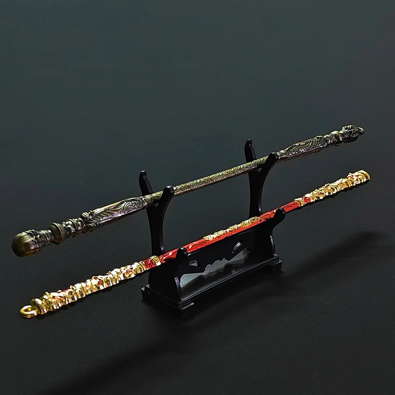 22CM Black Myth Wukong Game Peripheral All-metal Handicraft Monkey King Ruyi Golden Cudgel Ornament Model Decoration Toy Gift