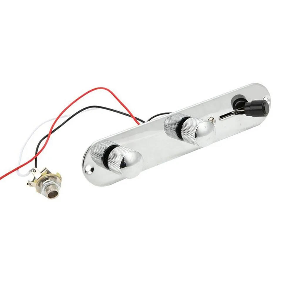 For Telecaster Style Prewired Control Plate with 3 Way Switch and Chrome Plated Control Pots Ready for Installation