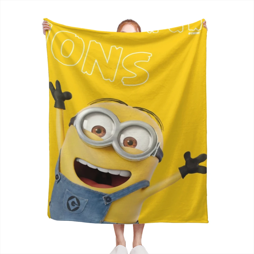 

Minions Blanket Sofa Bedroom Bed Home Office Nap Blanket Car Travel Picnic Blankets Gift