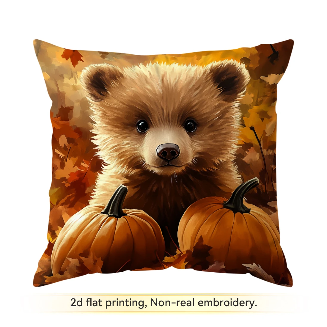1pc Autumn Maple Leaf Animals Cushions Pillowcase Polyester Cushion Cover Throw Pillow Pillowcover Home Car Sofa Decor