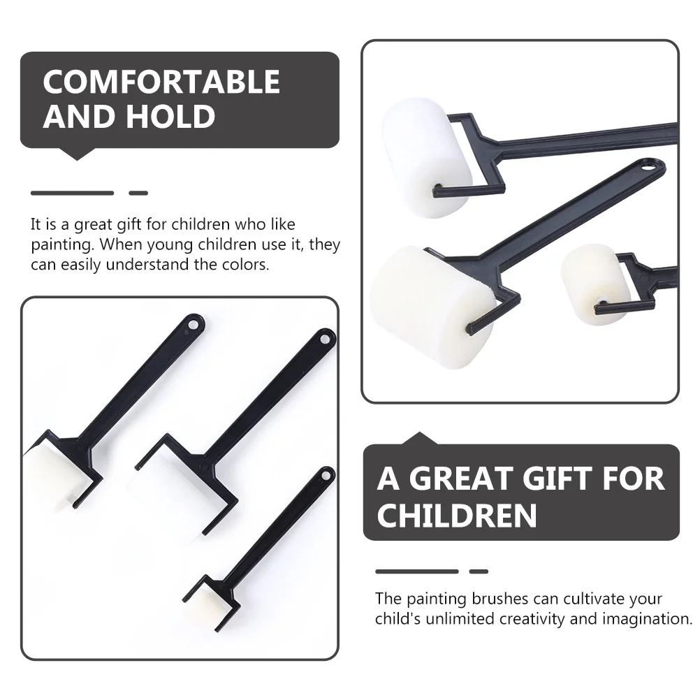 3Sets DIY Sponge Paint Brushes for Safe Drawing Tools for Graffiti Craft Projects Encourages Imagination Creativity