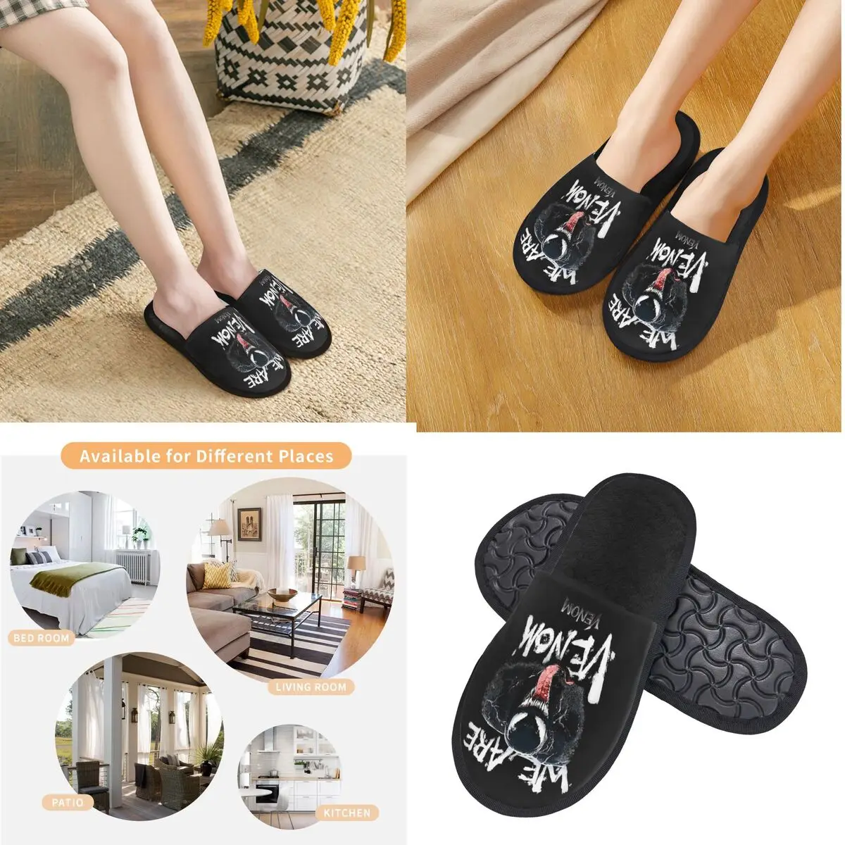 Venom The Last Dance 2024 Movie Bedroom Slippers with Memory Foam Slipper Gift for Women Men House Shoes with Anti-Skid Sole