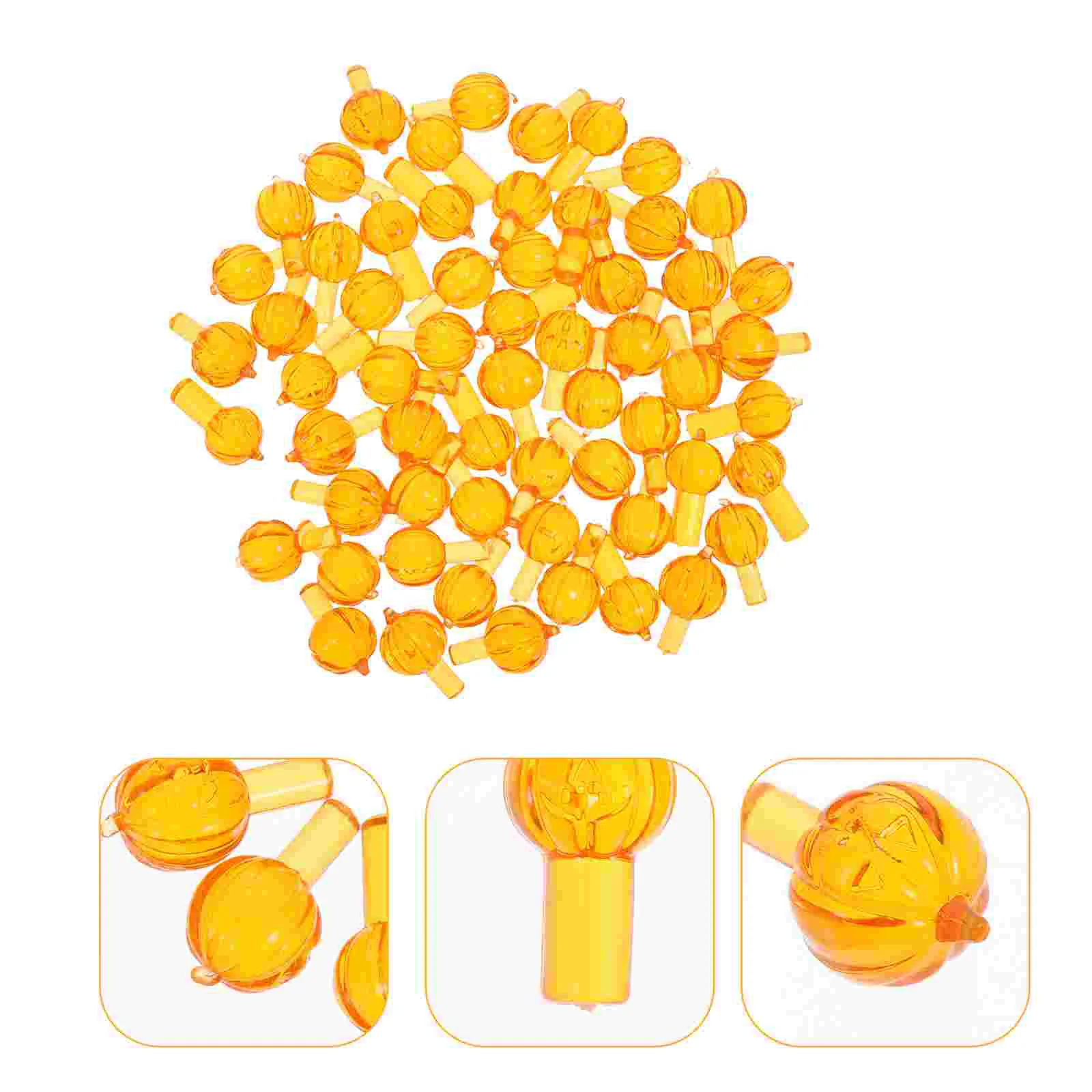 

60 Pcs Jack-o'-lantern Bulbs Christmas Tree Ceramic Replacement Lights Halloween Pumpkin for Plastic Trees