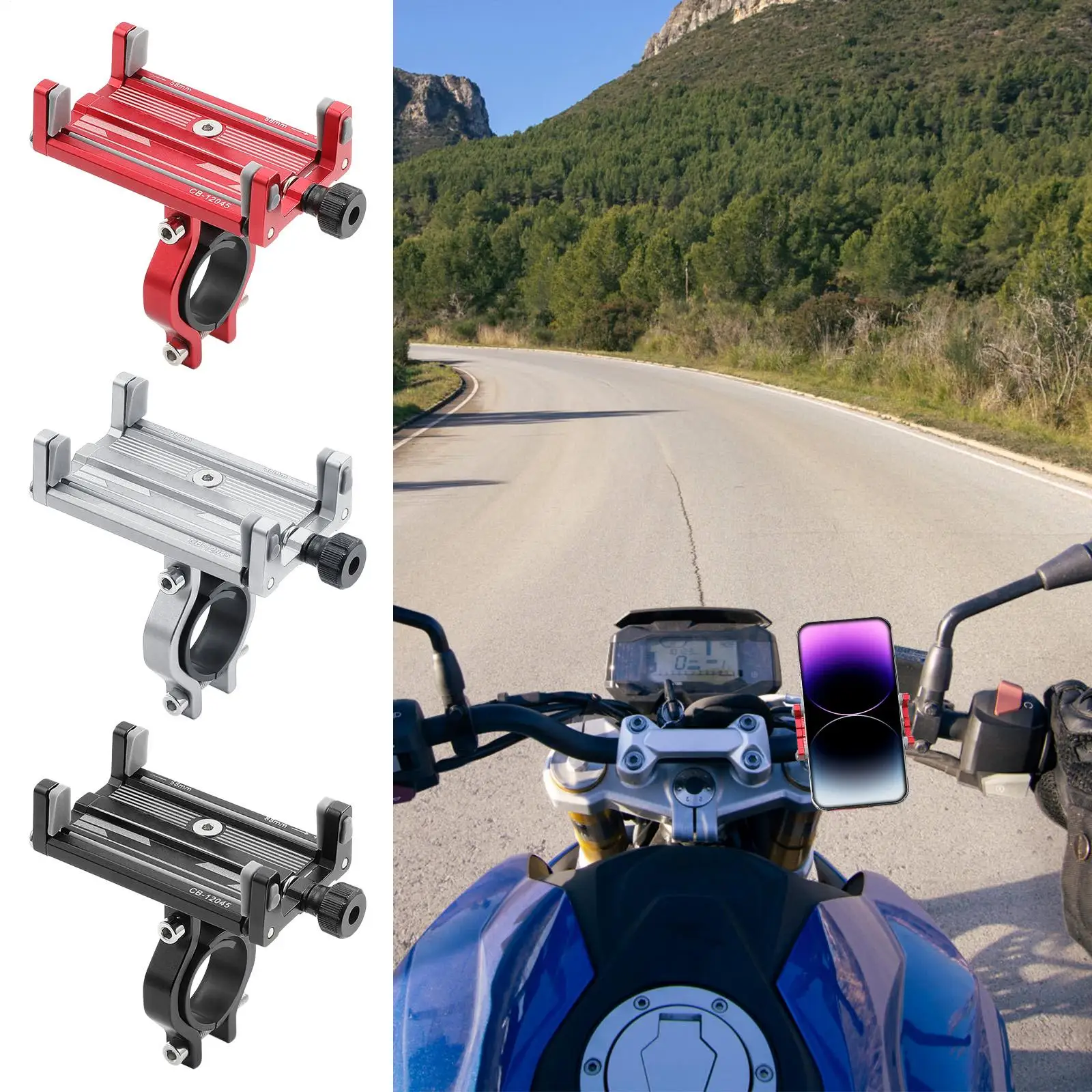 

Universal Bicycle Scooter Motorcycle Phone Holder Aluminum Alloy Anti-slip Bracket GPS Clip Bicycle Phone Stand