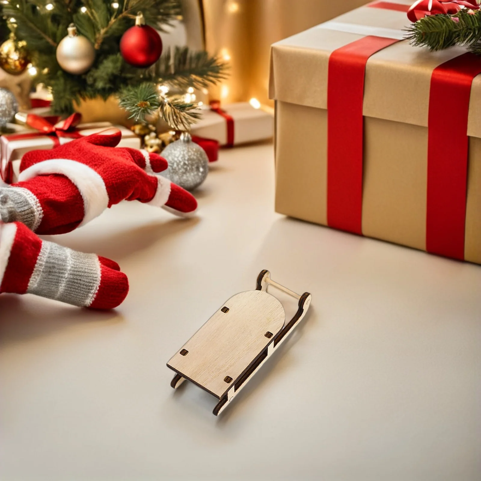 

18pcs Miniature Wooden Sleighs Christmas Tree Hanging Ornament Unfinished Mini Sled Diy Crafts Holiday Decor Tabletop Wedding