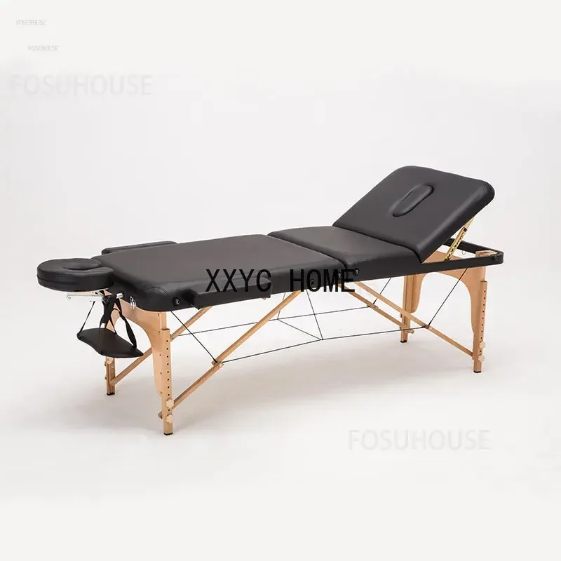 Portable Folding Massage Tables Home Solid Wood Health Weight Loss Bed Beauty Beds Body Massage Acupuncture Tattoo Bed Spa Bed C