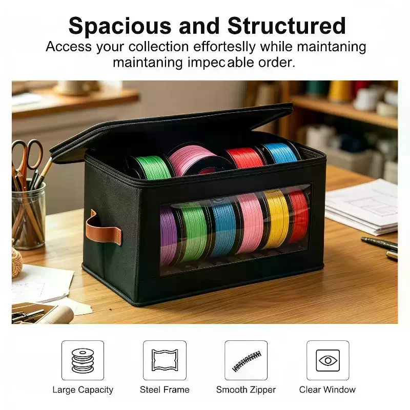 3D Printing Filament Storage Bag & Rack Set, Moisture-Proof Containers for Home Office & Workshop Organization