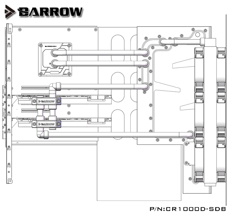 Barrow Acryl Bord Wasser Kanal Lösung kit verwenden für CORSAIR 1000D Computer Fall/für CPU und GPU Block/ statt reservoir