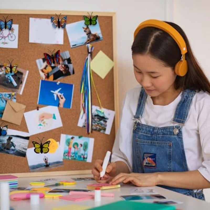 40 Stuks Vlinder Decoratieve Duimkopspijkers-Duimkopspijkers Voor Decoratieve Duwpennen Aan De Muur Kleurrijk Duurzaam Eenvoudig Te Installeren