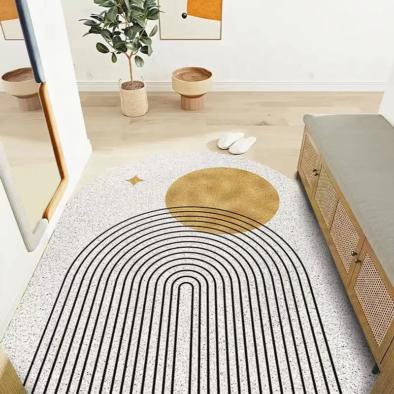 Nordic Minimalist Doormat Non-slip Mud Scraping Dust Removal Mat Carpet Living Room Hallway Silk Loop Cut Home Floor Door Mats