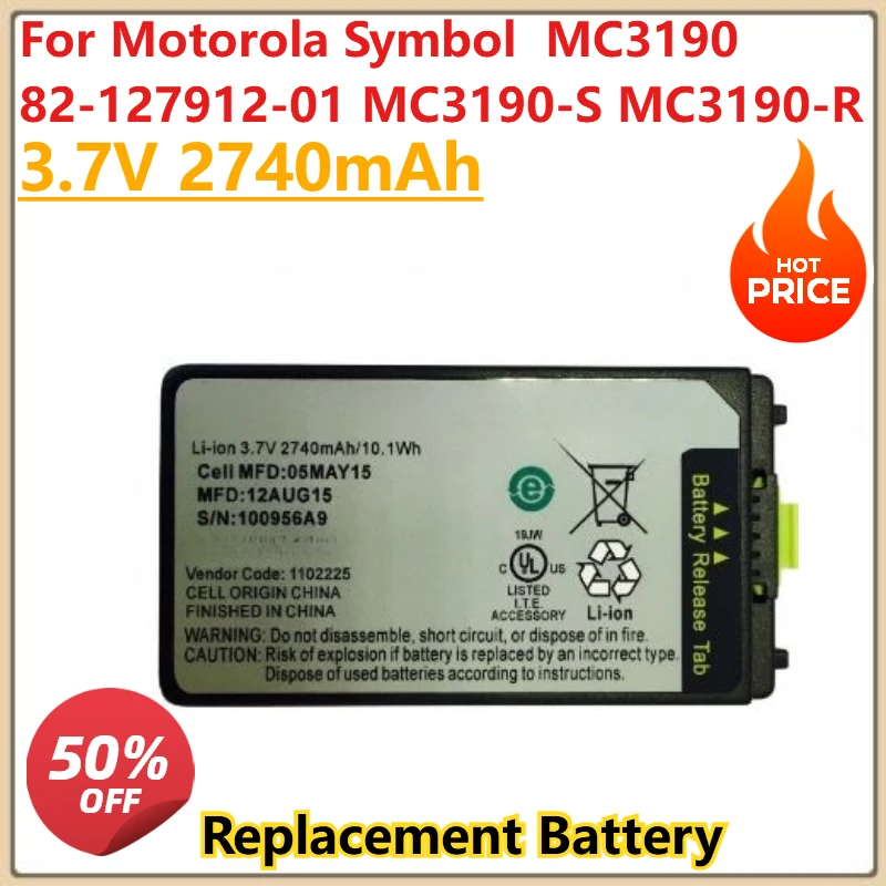 

New Battery 3.7V 2740mAh For Motorola Symbol MC3190 82-127912-01 MC3190-S MC3190-R