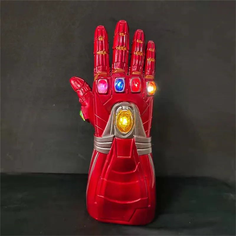 حار في المخزون ثانوس قفازات إنفينيتي الحرب إنفينيتي القفاز مصباح ليد عمل الشكل تأثيري خارقة الكبار الاطفال لعبة هدية زي