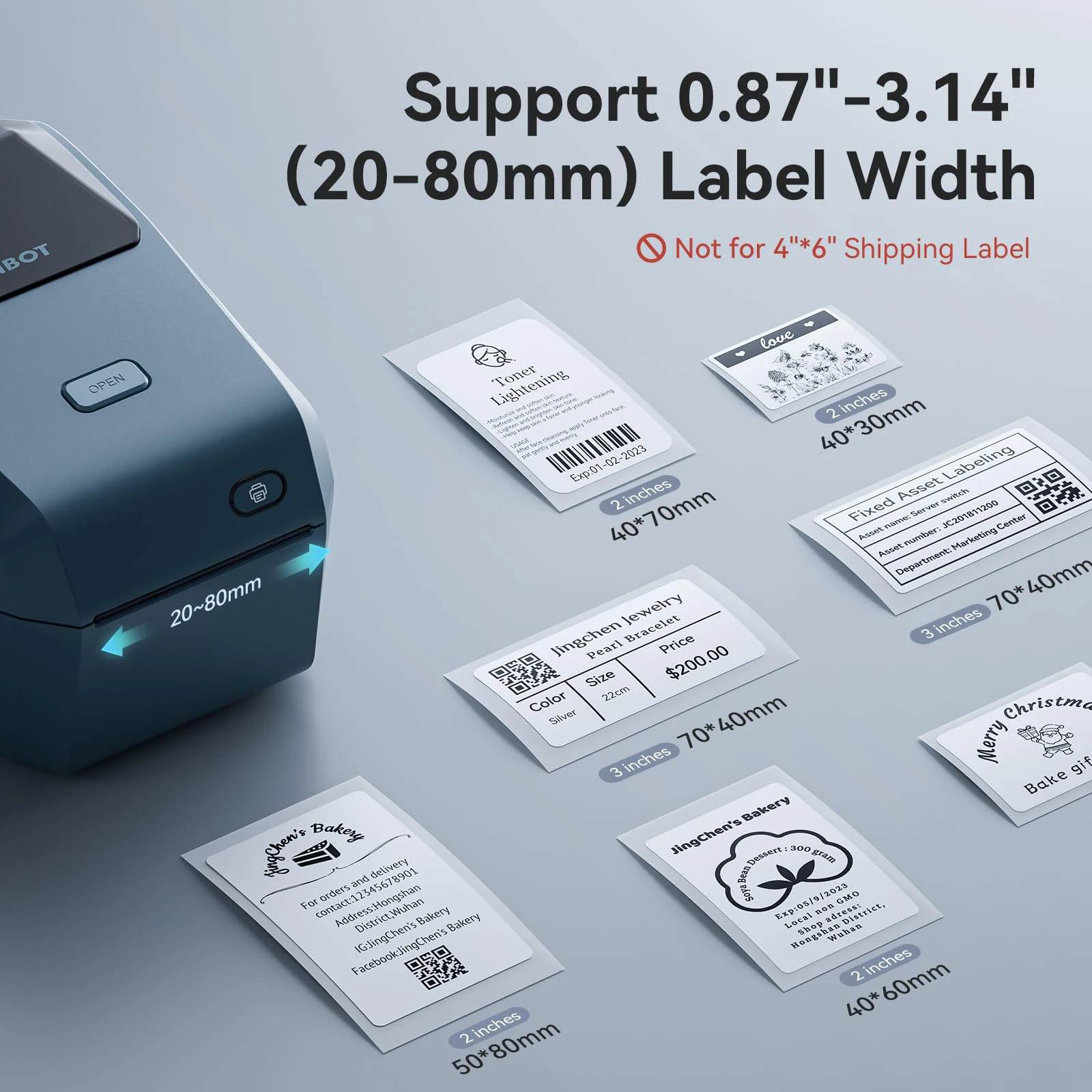 Niimbot K3 Desktop Label Printer Bluetooth Wireless Wifi USB 80mm Thermal Maker Shipping Barcode White Sticker Labeling Machine