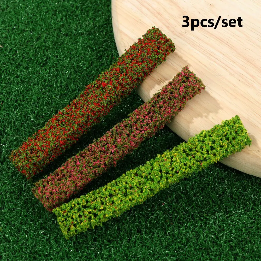 3pcs/set 10*1.5*1cm Static Scenery Model Sand Table Miniature Garden Decor Landscape Wargame Flower Cluster Grass Tufts
