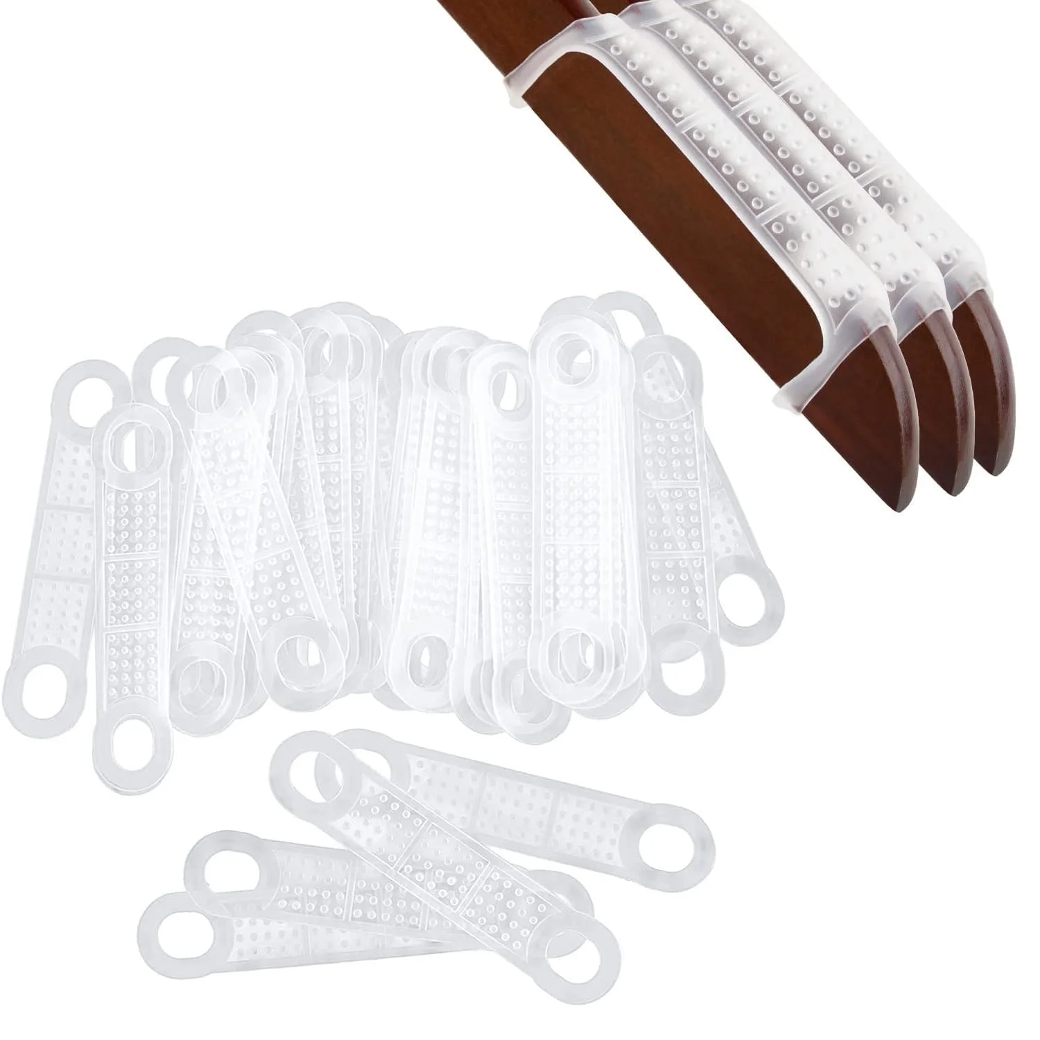 

2000Pcs Clear Non-Slip Rubber Clothes Hanger Grips Clothing Strips Hanging Accessories