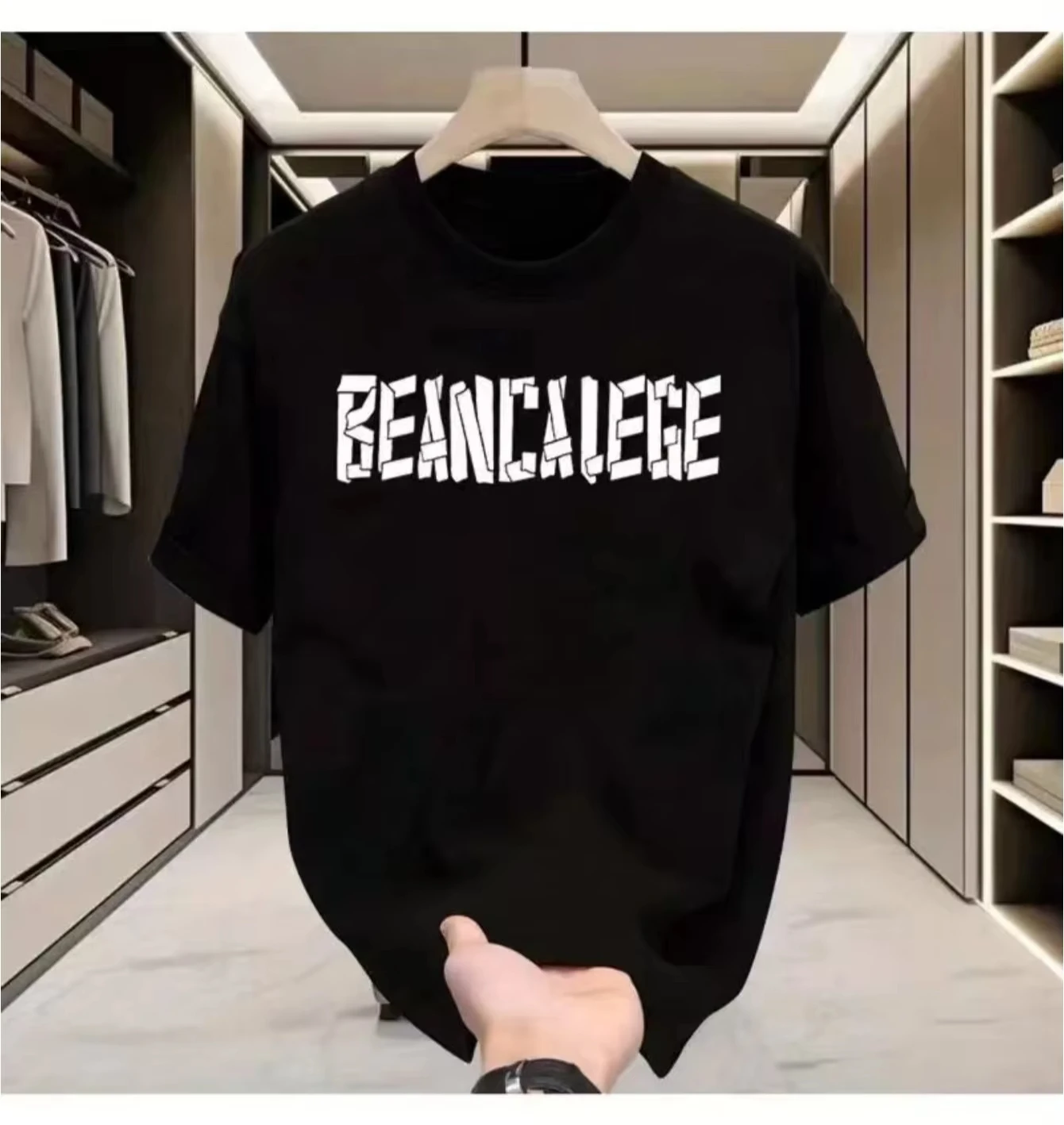 

Новая мужская повседневная летняя футболка для 2026: дышащая, из чистого хлопка, 2d плоская, с буквенным принтом, круглым вырезом, с короткими рукавами, высокое качество