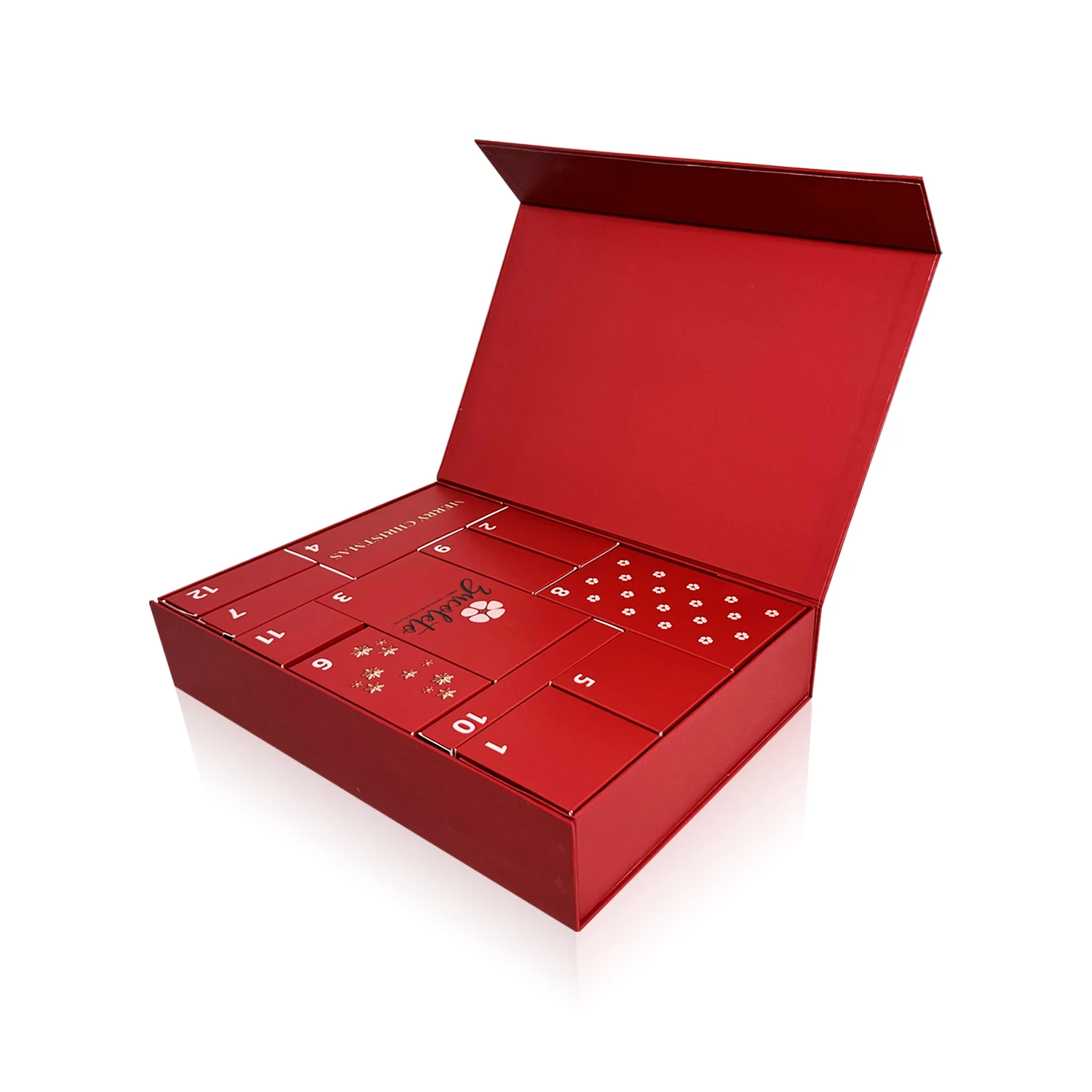 Christmas Gift Paper Calendar Box Wholesale Foldable Surprise Handmade Custom Advent Calendar Box