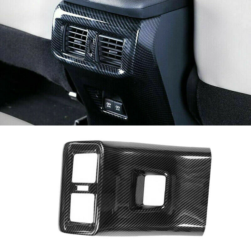 

1pc Car Air Vent Cover Trim Carbon Fiber Look Rear Seat ABS Plastic Air Vent Cover Trims For Toyota Rav4 Car Accessories