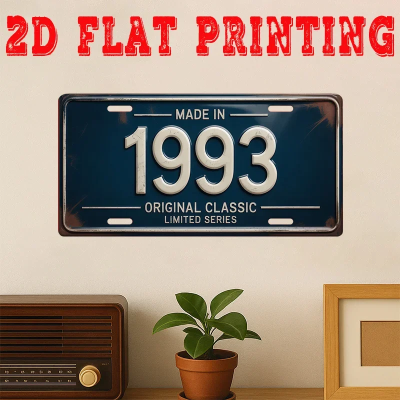 2D Flat, 1pc Vintage 1993 Number Wall Sign - Retro Commemorative Plaque Suitable for Home, Garage, Cave Decor - 11.8