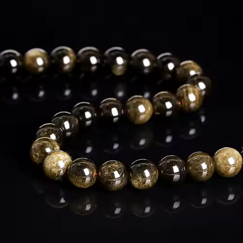 Natural Stone Golden Obsidian Bead Irisation Round Loose Spacer 4 6 8 10 12mm For Jewelry Making Diy Bracelet Necklace Accessory - Image 5