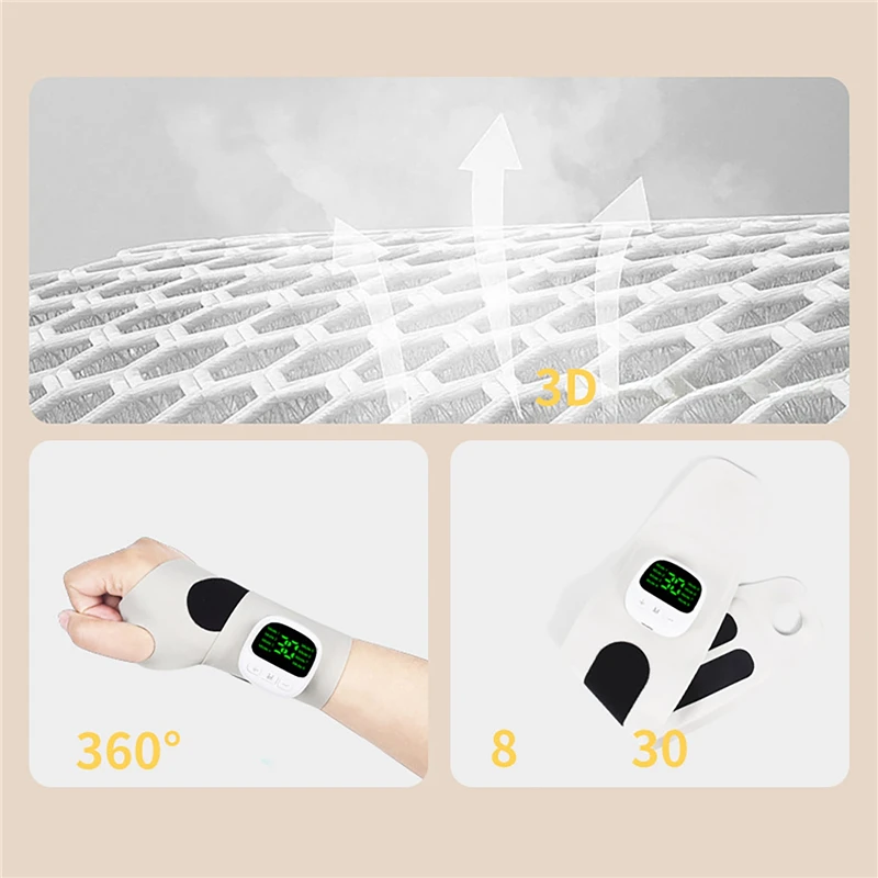 8 modalità 30 livelli massaggiatore elettrico da polso vibrazione ricaricabile allevia tenosinovite massaggiatore per sollievo dall'affaticamento del tunnel carpale