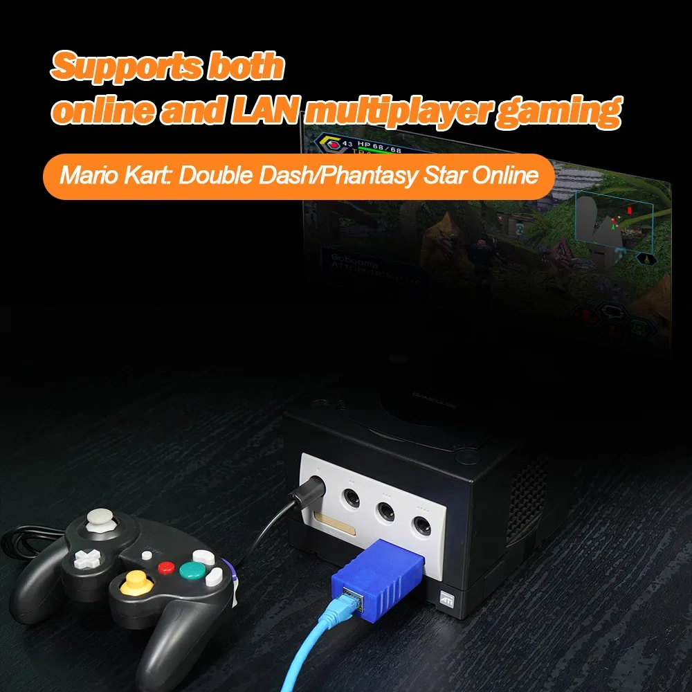 Retro ETH2GC Broadband Emulator Adapter Online And LAN Multiplayer For Nintendo GameCube With Swiss Homebrew Software