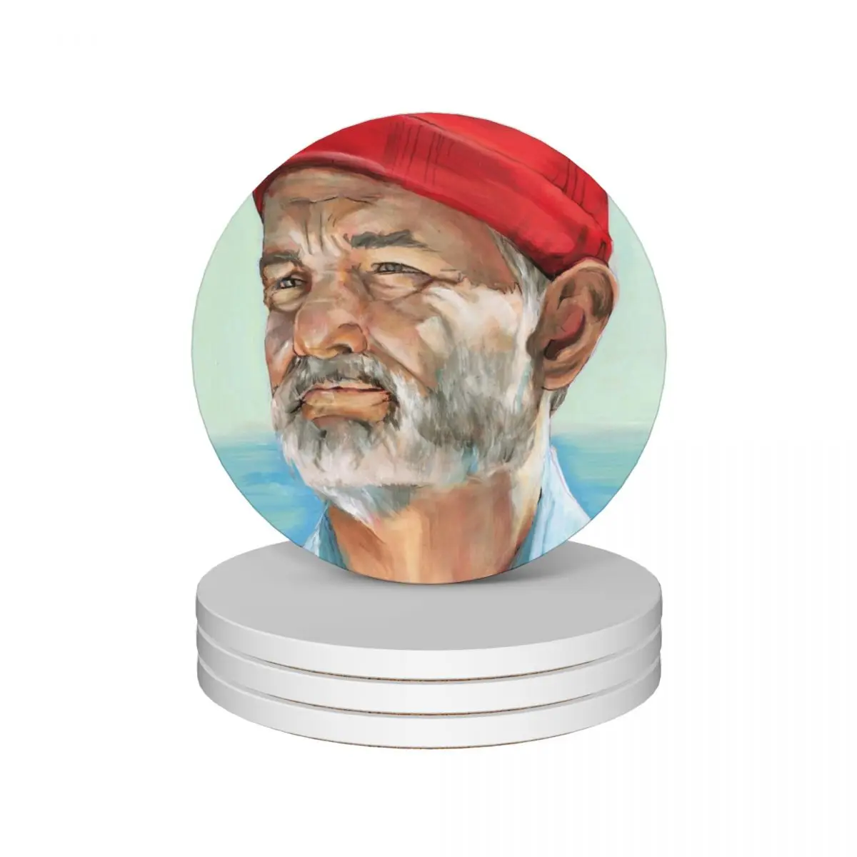 

Bill Murray Steve Zissou Ceramic Coasters (Set of 4) cup holder kawaii flower Coasters