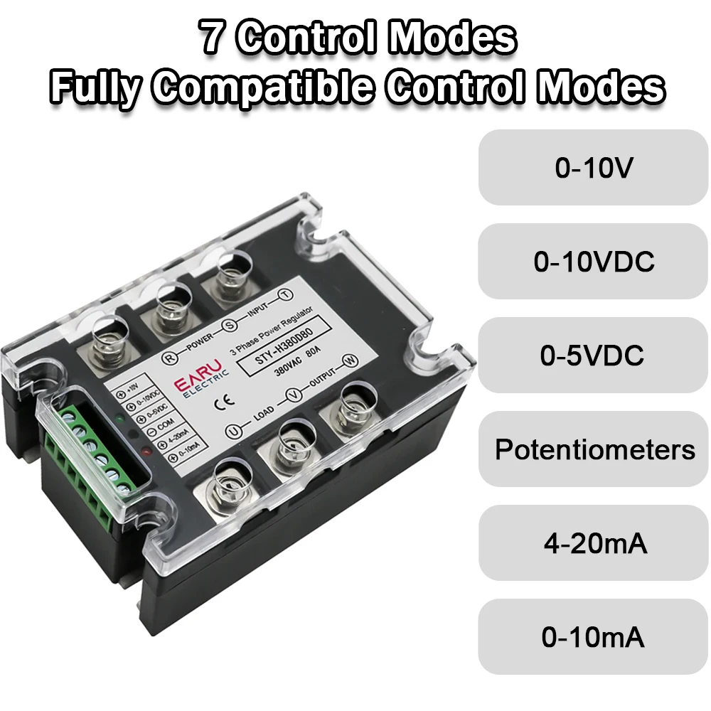Three Phase Solid State Relay Voltage Regulator Module Power Regulator Thyristor AC380V  25A-400A SSR Fully Isolated Intelligent