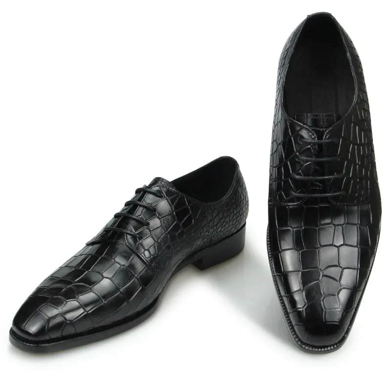 

Fashion Alligator Printing Shoes Men's Genuine Leather Shoes Top Grade Dress Party Shoes Luxury Zapatos De Hombre Leather Shoe