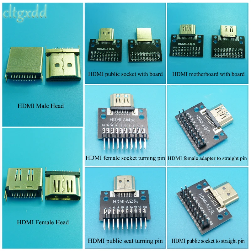 

Compatible With HDMI Male And Female Test Board 19P Male Plug Connector With PCB Board Adapter A-type Male And Female Connector