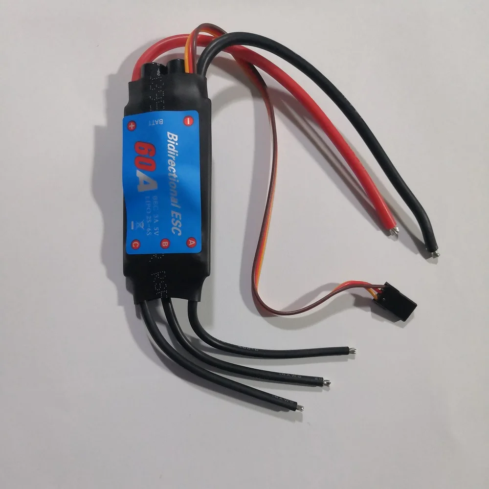 60A Bidirectional Brushless ESC Ship Pneumatic Underwater Remote Control Boat Electric Speed Controller for Aquatic Vehic