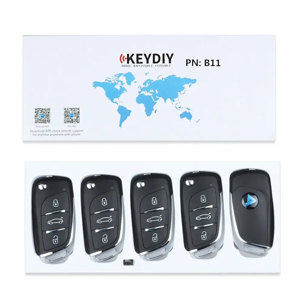 Keydiy-مفتاح سيارة عن بعد عالمي ، 2 أو 3 أزرار ، KD B11 ، يصلح لنمط بيجو ، KD900 ، KD-X2 ، Mini ، B Series ، 5 قطعة