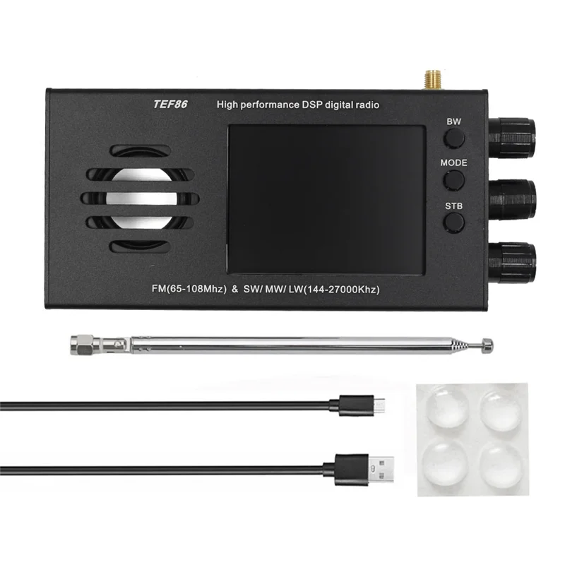 Exquisite-1Set TEF6686 DSP Digital Radio Receiver FM(65-108Mhz)&SW/MW/LW(144-27000Khz) With Battery Black Aluminum Alloy