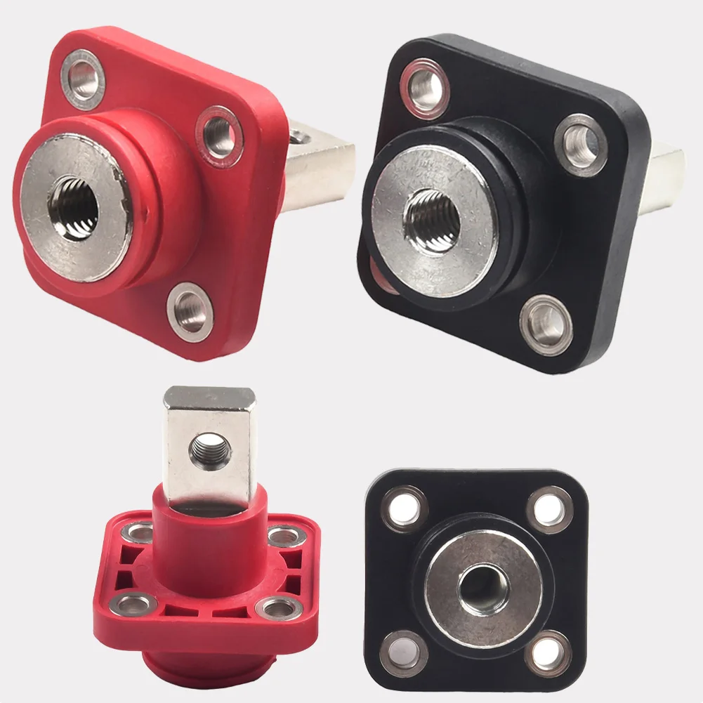2PCS 250A Copper Terminal Connector Red Black For Energy Storage Lithium Battery High Current Busbar Screw Fixing M8