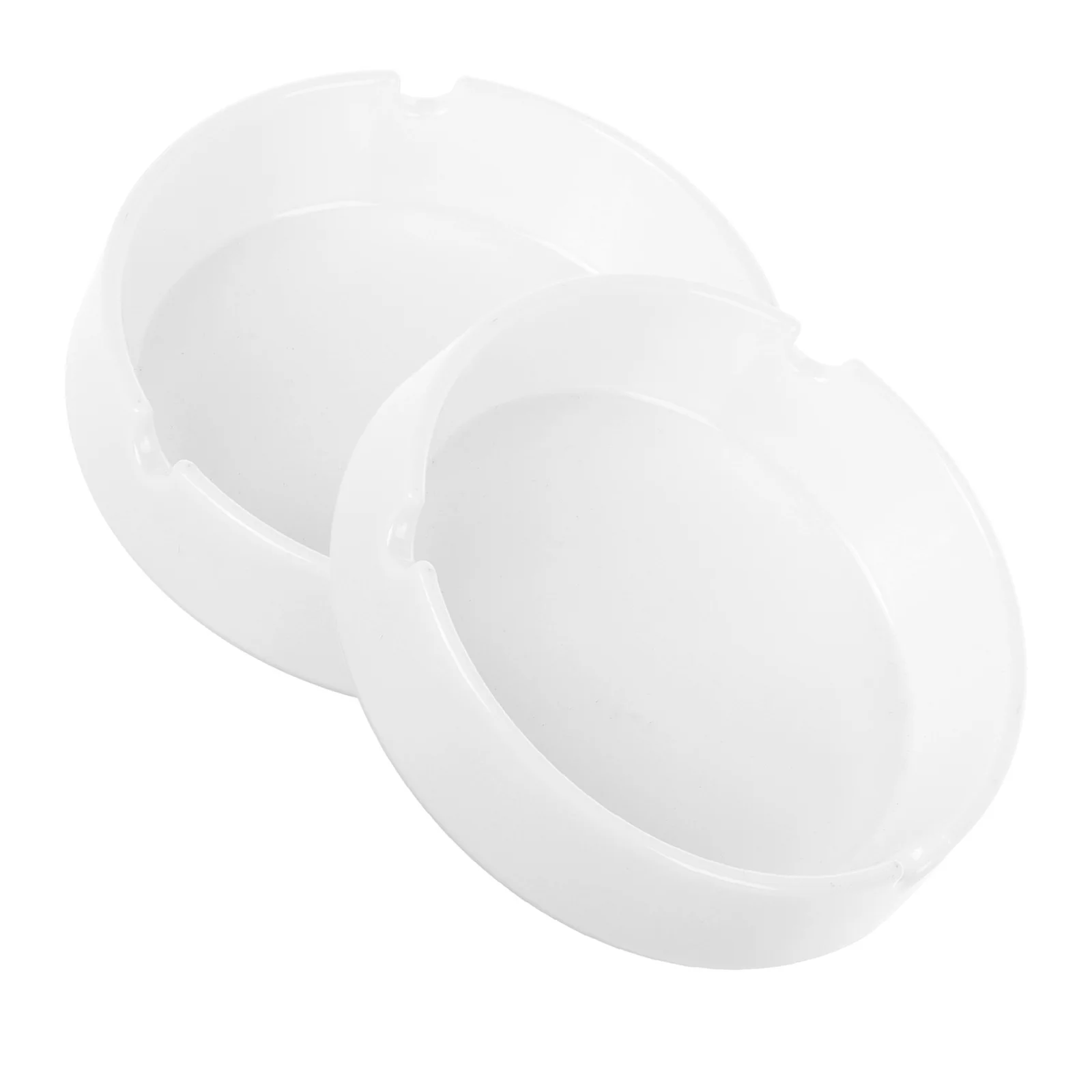

2Pcs AntiFall Ashtray White Melamine Unbreakable Smoke Container Design Home Office Hotel Use
