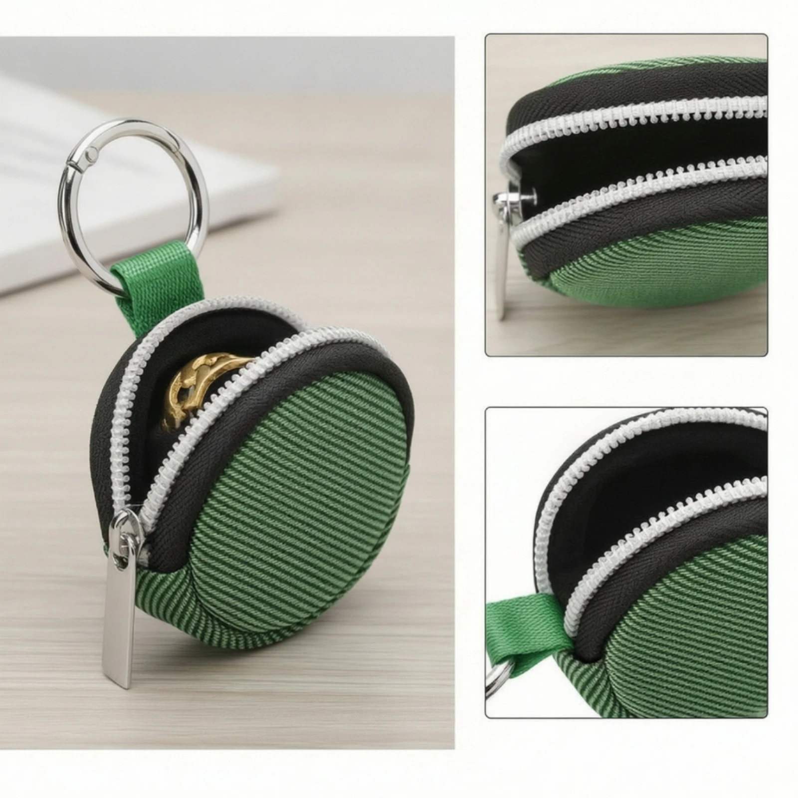 Mini Jewelry Pouch with Keychain Portable Jewelry Pouch with Keychain Organizer Secure Bag Soft for Travelers, Travel, Daily Use