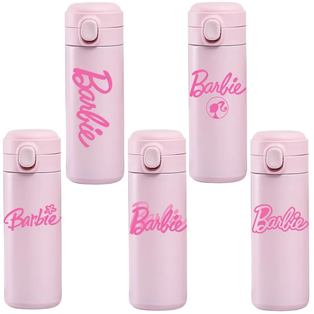 Barbie Insulated Cup Cartoon Cute 304 Thermos in acciaio inox tazza d\'acqua all\'aperto portatile che rimbalza coperchio bottiglia d\'acqua regalo