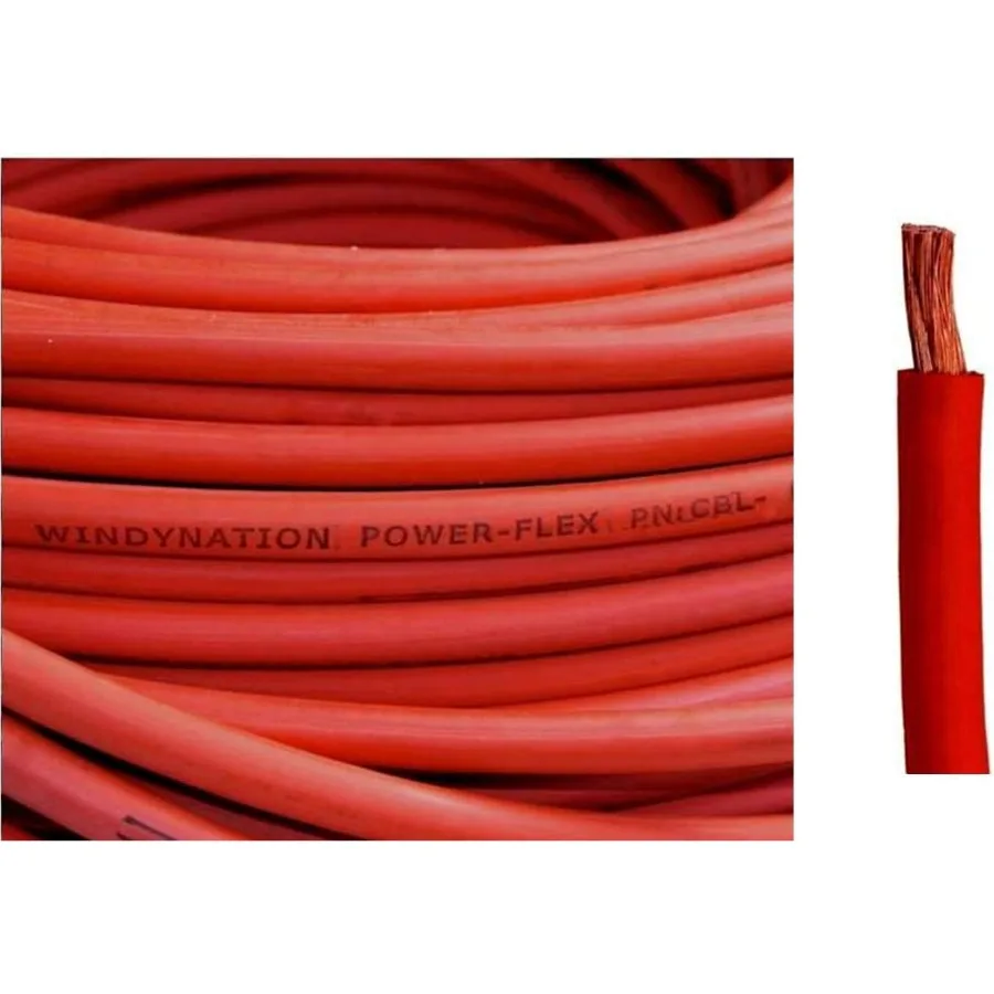 1 0 AWG 30 قدم كابل بطارية أحمر نقي فائق المرونة لتطبيقات التيار العالي مع 5 قطعة 5 16 و 5 قطعة 3 8 النحاس Ca