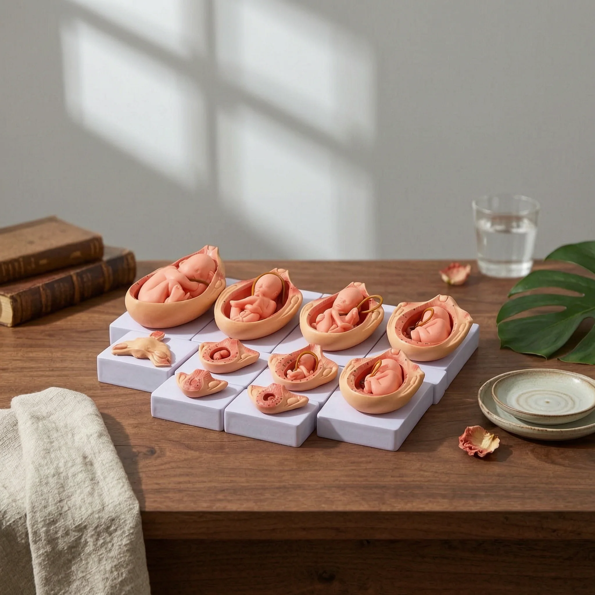 10 Pieces Fetal Development Process Model Educational Fetal Development Model Medical Accurate for Teachers, Classroom