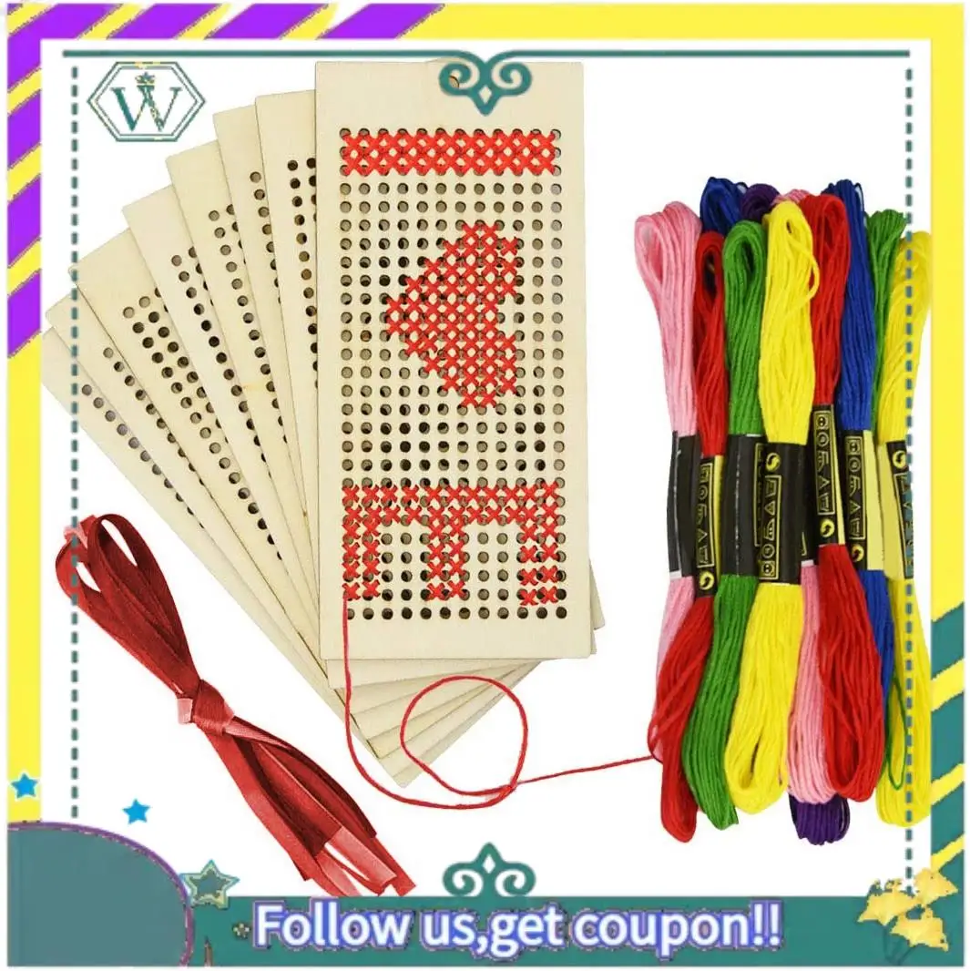 جديد 8 قطعة المرجعية الخشبية الفراغات عبر الابره عدة DIY بها بنفسك الحرفية الخشبية المرجعية الحلي للأطفال والمراهقين