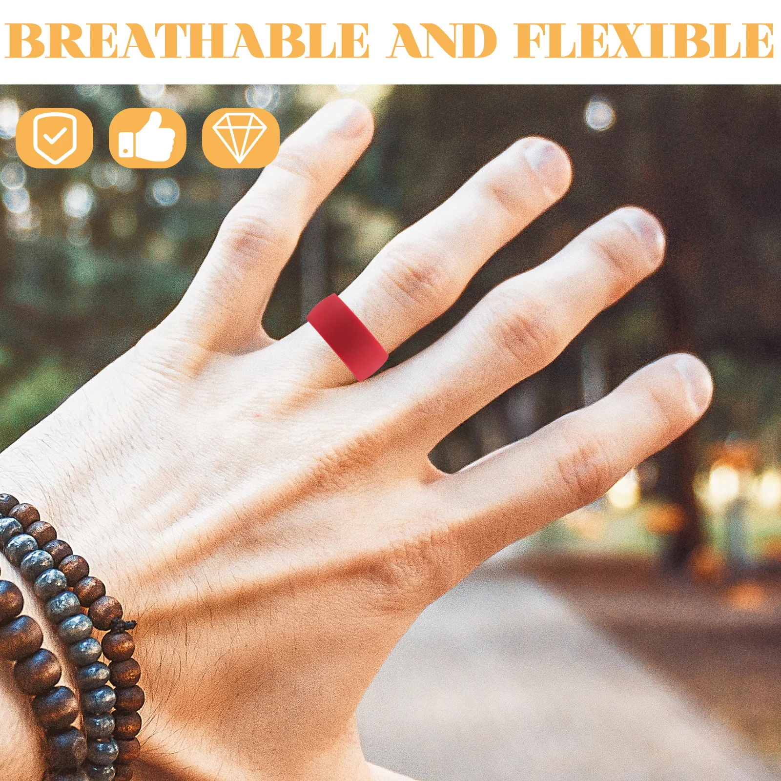 10pcs Silicone Rings Skin-Friendly Flexible Ergonomic Design Smooth For Sports Fitness Gym Outdoor Activities Men Women Colored