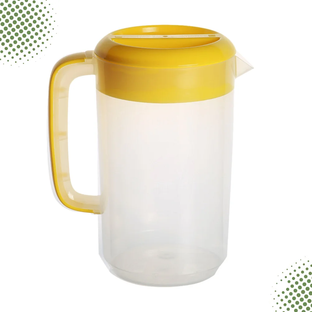 

2500ml Transparent Plastic Milk Tea Pitcher Lightweight Cold Hot Beverage Pot Juice Water Kettle Bright Yellow