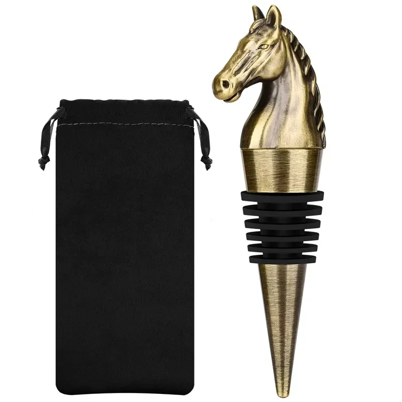 Portable Horse Head Wine Stopper Metal Bottle Stoppers Champagne Saver Decoration Bar Accessory for Wedding Party Set image 3