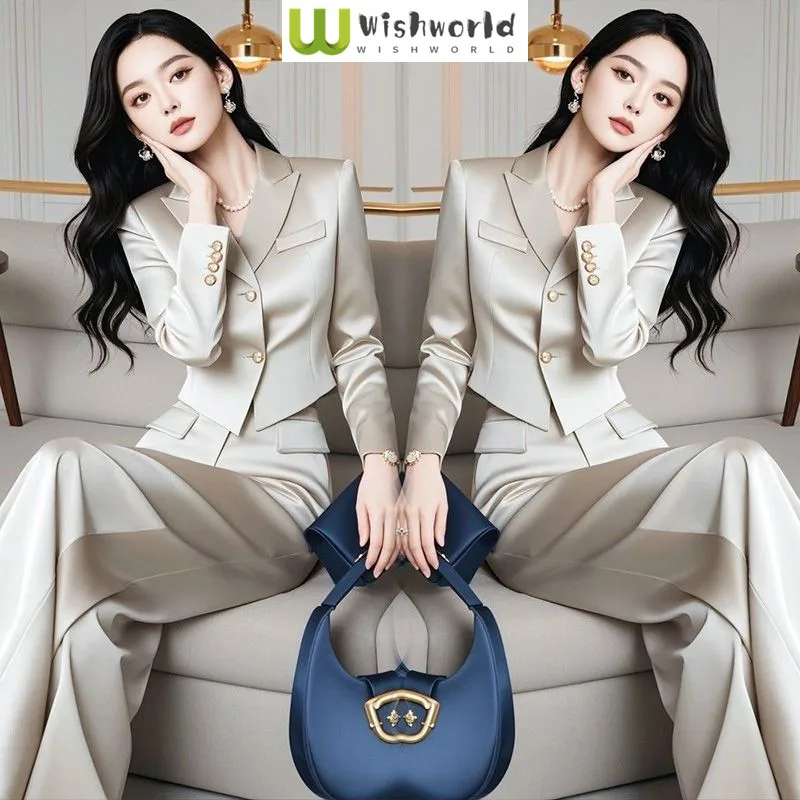 

Spring and Autumn Korean Style Temperament High-end Fashion Small Fragrance Style Suit Jacket Pants Two-piece Set