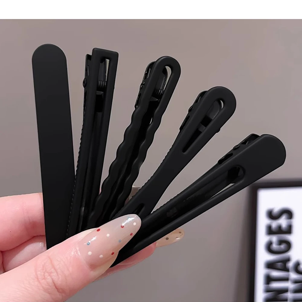 New Simple Black Frosted Hairpin Side Clip Side Bangs Clip Seamless Broken Hair Duckbill Clip Hairpin Hair Accessories