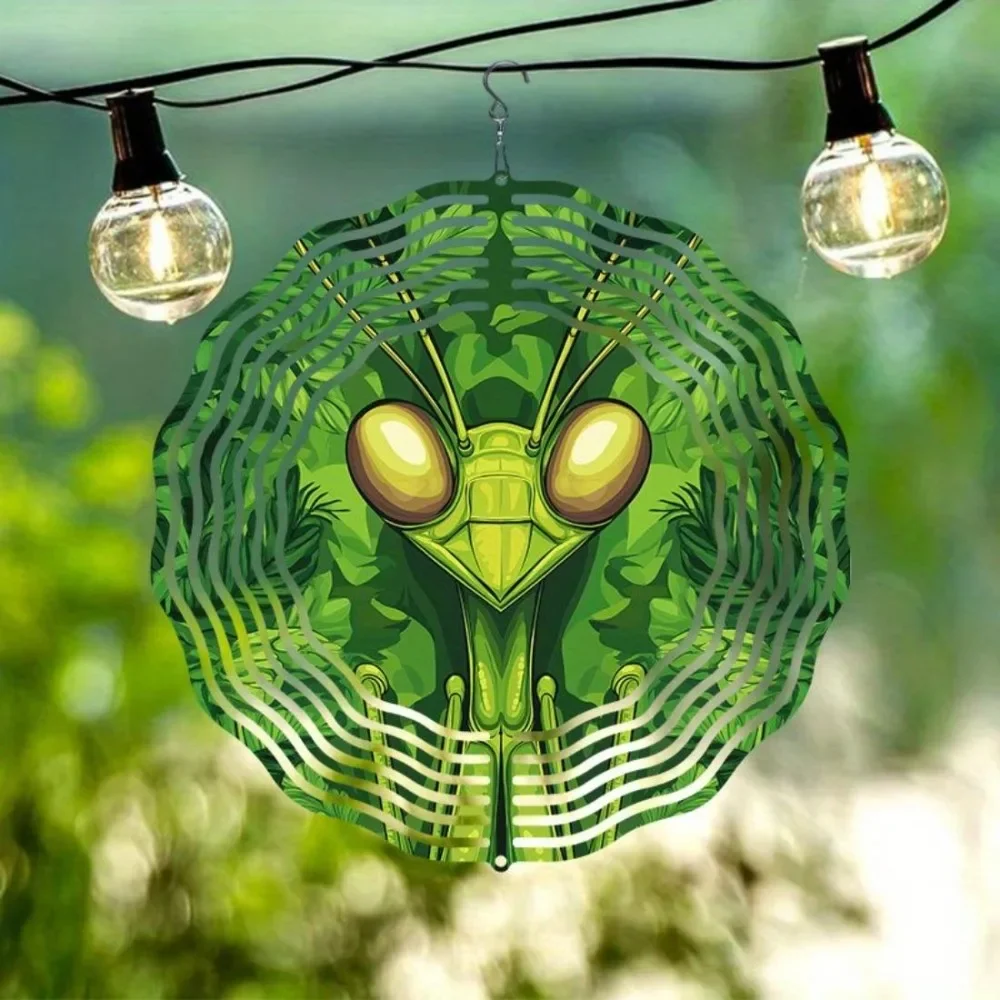 CIFBUY Wind Chimes 360° Rotating Metal Garden Spinner Gray Cat Hanging Ornament Decor for Patio Yard Lawn Porch Home
