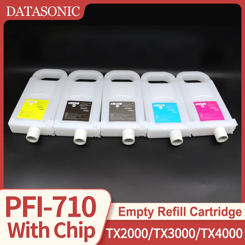 

PFI-710 PFI710 Пустой сменный картридж с одноразовым чипом, совместимый с плоттерным принтером Canon TX2000 TX3000 TX4000, 700 мл